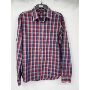 Untuckit Long Sleeve Size‎ M Red Blue Checked Men’s